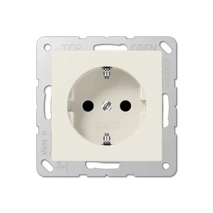 Изображение Розетка с заземлением и шторками 16А 250В EcoProfi Standart слоновая кость EP1420KI Jung