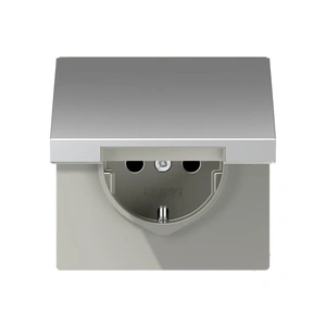 Изображение Розетка с заземлением и крышкой 16А 250В LS plus алюминий AL1520KL Jung