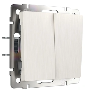 Изображение Выключатель двухклавишный проходной (перламутровый рифленый) W1122013