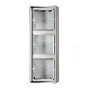 Изображение Накладная коробка c рамкой на 3 поста LS 990 алюминий AL2583A-L Jung