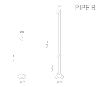 Изображение Парковый светильник освещения пешеходных дорожек PIPE-B