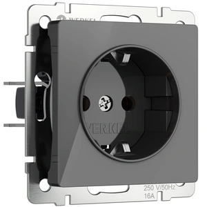 Изображение Розетка с заземлением (графит акрил) W1171044