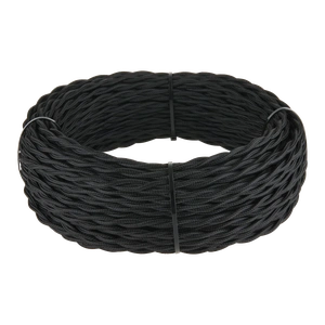 Изображение Ретро кабель витой 3х1,5 (черный) 50 м W6453508