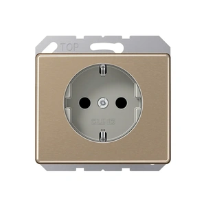 Изображение Розетка с заземлением и шторками 16А 250В SL 500 золотая бронза  SL521KIGB Jung