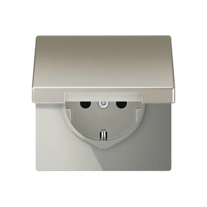 Изображение Розетка с заземлением и крышкой 16А 250В LS-design сталь ES1520KL Jung