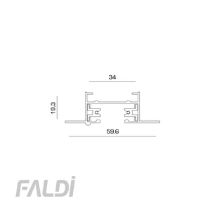 Изображение Встраиваемый однофазный шинопровод FALDI POWER TRACK Vx1