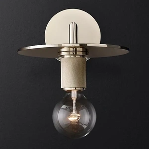 Изображение Бра Rh Utilitaire Knurled Disk Shade Sconce Silver By Imperiumloft