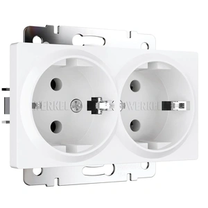 Изображение Розетка двойная с заземлением (белый матовый) W1172061