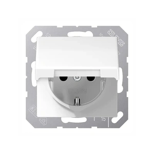 Изображение Розетка с заземлением и крышкой 16А 250В EcoProfi Standart белый AS1520KLWW Jung